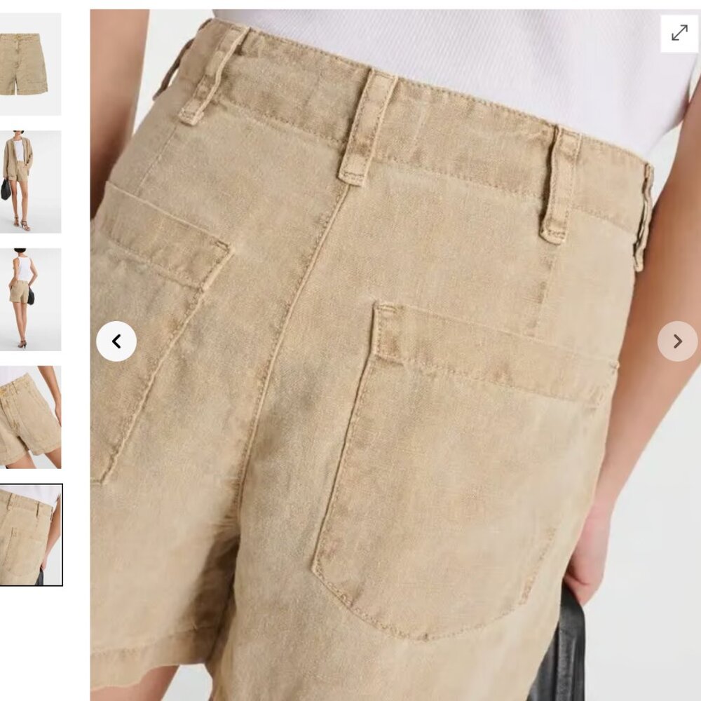 Anthropologie Velvet by Graham and Spencer Fallon Beige Linen Shorts sz 2 NWT - Picture 5 of 7